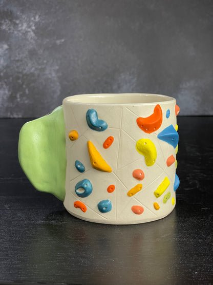 White Climbing Cup with Hold Handle - GREEN