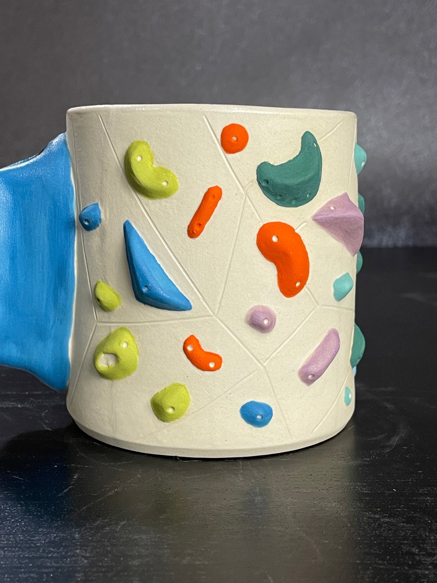 White Climbing Cup with Hold Handle - BLUE