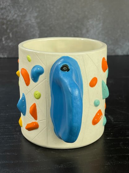White Climbing Cup with Hold Handle - BLUE