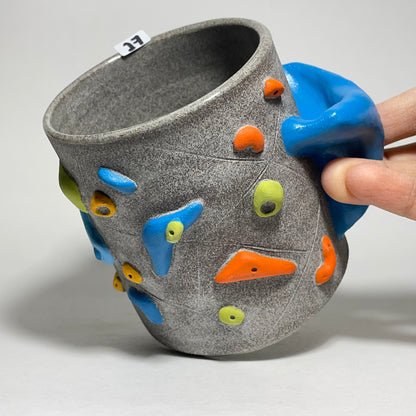 Climbing Cup - Hold Handle - Granite Clay (10-11oz)