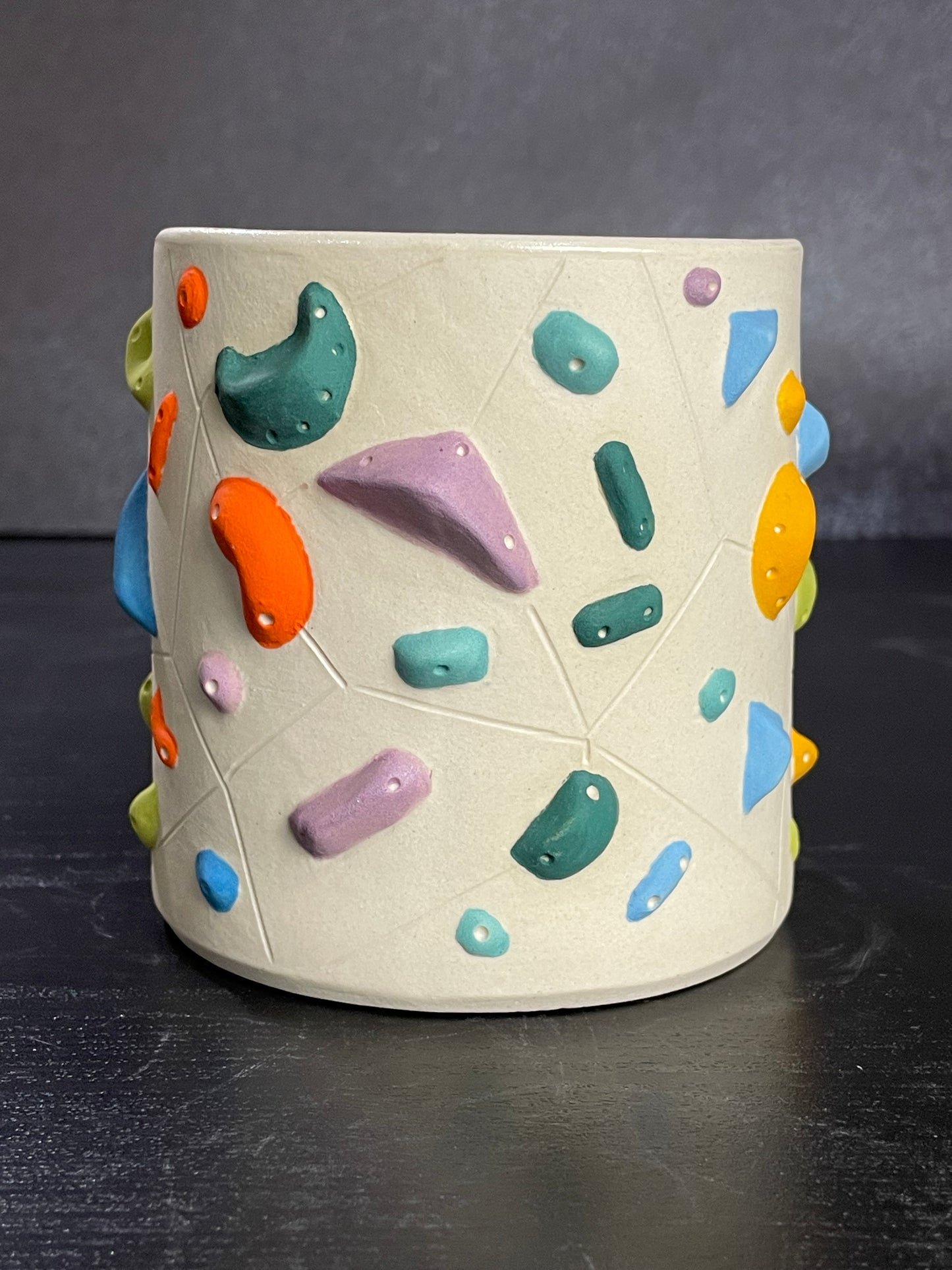 White Climbing Cup with Hold Handle - BLUE