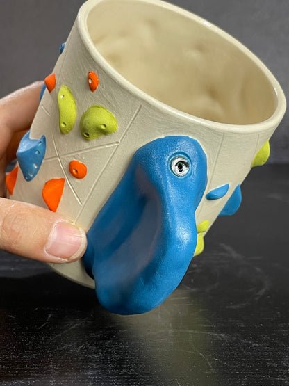 White Climbing Cup with Hold Handle - BLUE