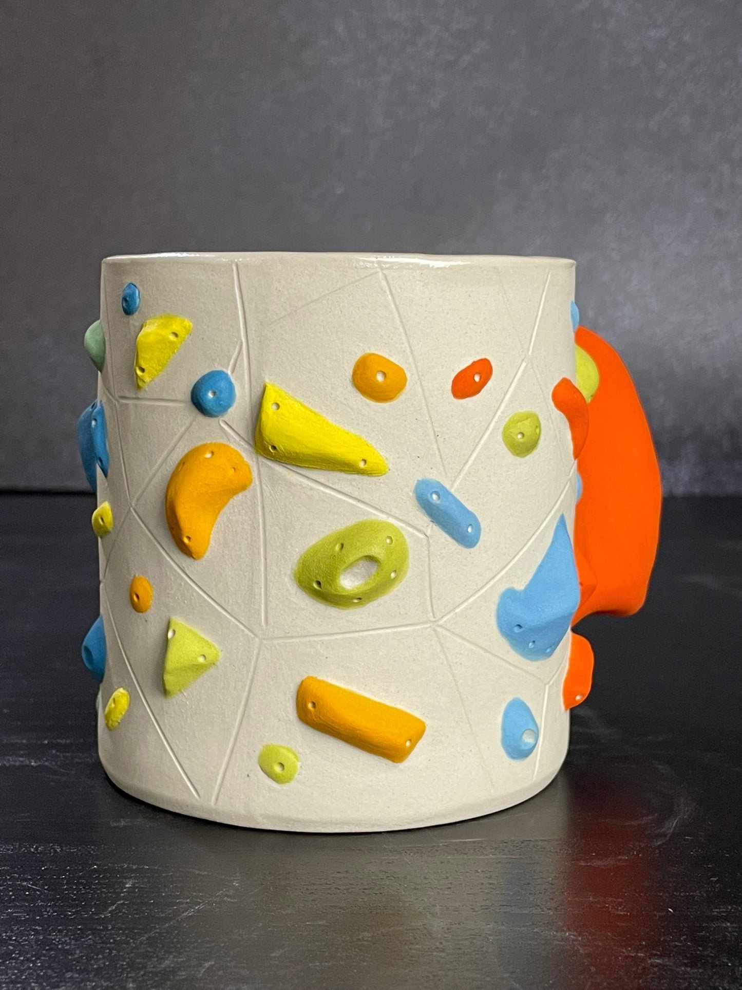 White Climbing Cup with Hold Handle - RED 12-14oz