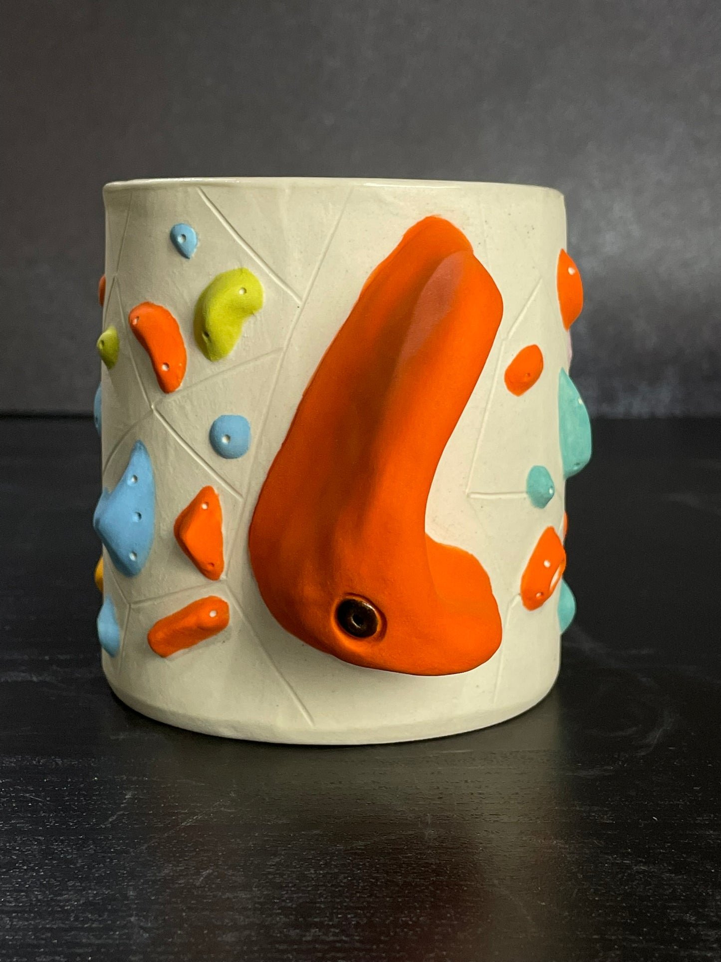 White Climbing Cup with Hold Handle - RED 12-14oz