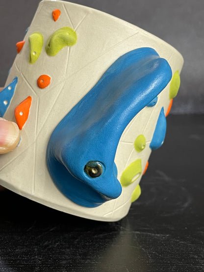 White Climbing Cup with Hold Handle - BLUE