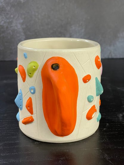 White Climbing Cup with Hold Handle - RED 12-14oz