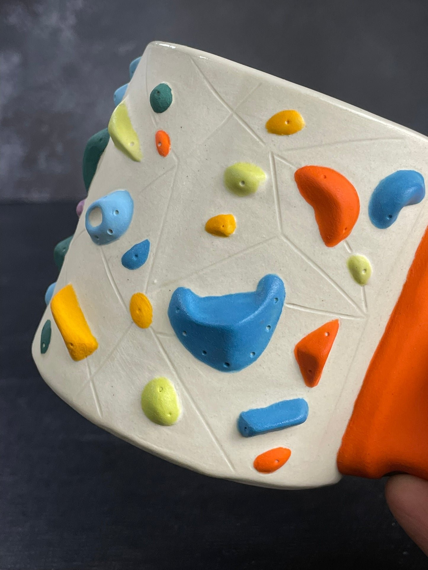 Detailed Holds - White Climbing Cup with Hold Handle - RED 12oz