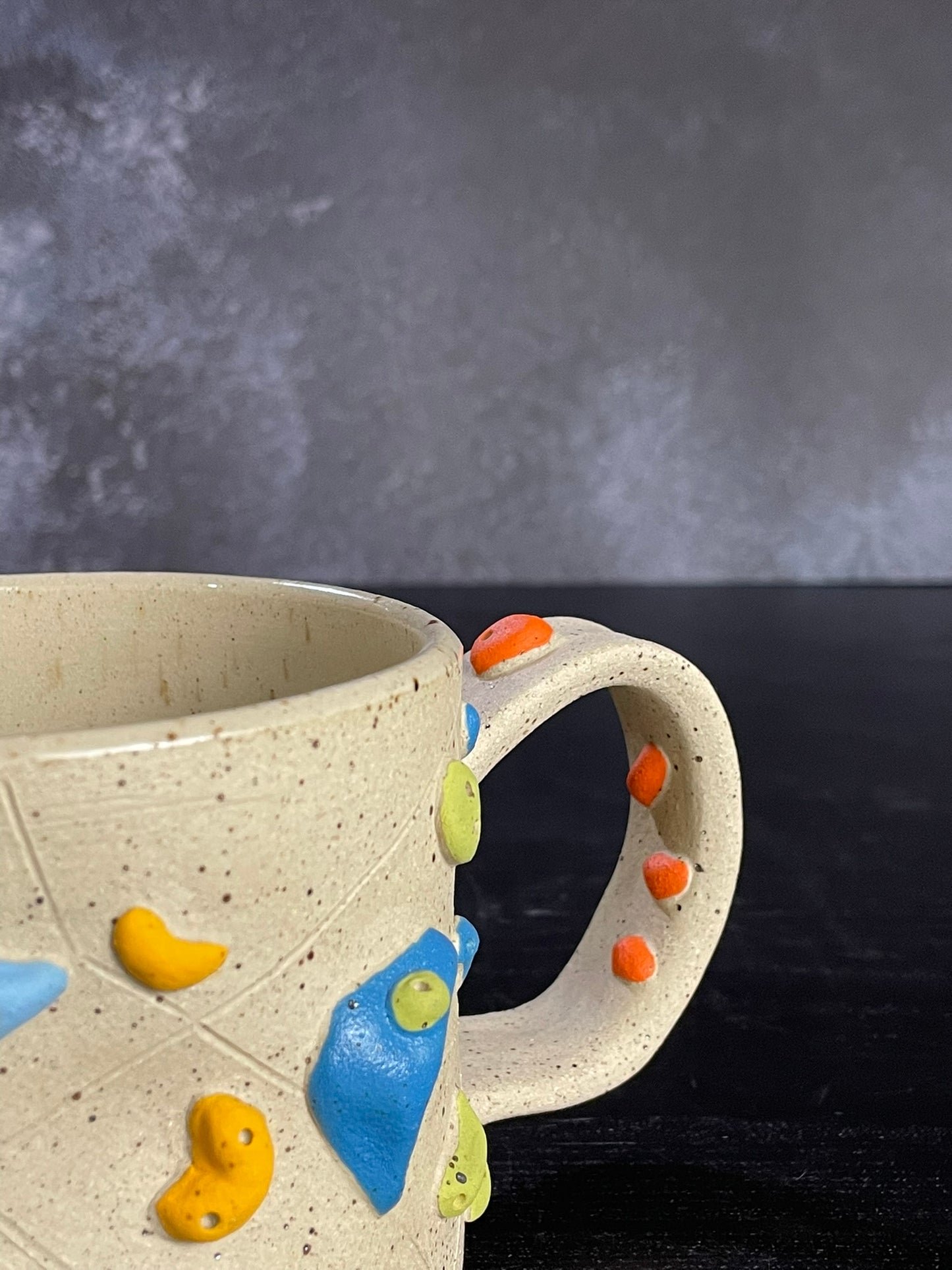 Buff Speckled Climbing Mug 12-14oz - Handsculpted