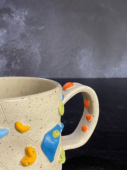 Buff Speckled Climbing Mug 12-14oz - Handsculpted