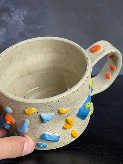 Buff Speckled Climbing Mug 12-14oz - Handsculpted