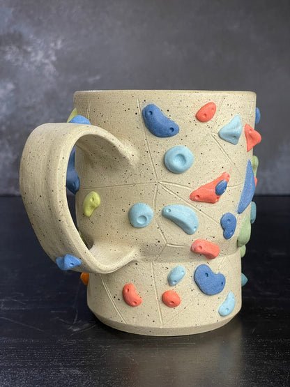 Buff Speckled Climbing Mug 12-14oz - Handsculpted