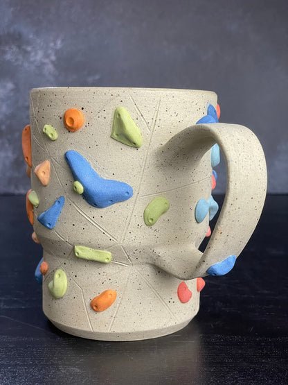 Buff Speckled Climbing Mug 12-14oz - Handsculpted
