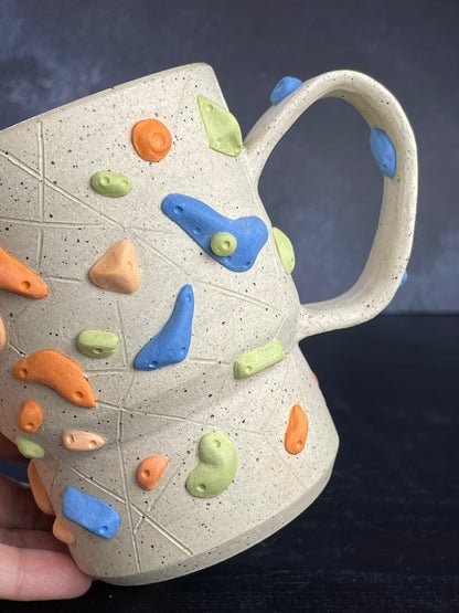 Buff Speckled Climbing Mug 12-14oz - Handsculpted
