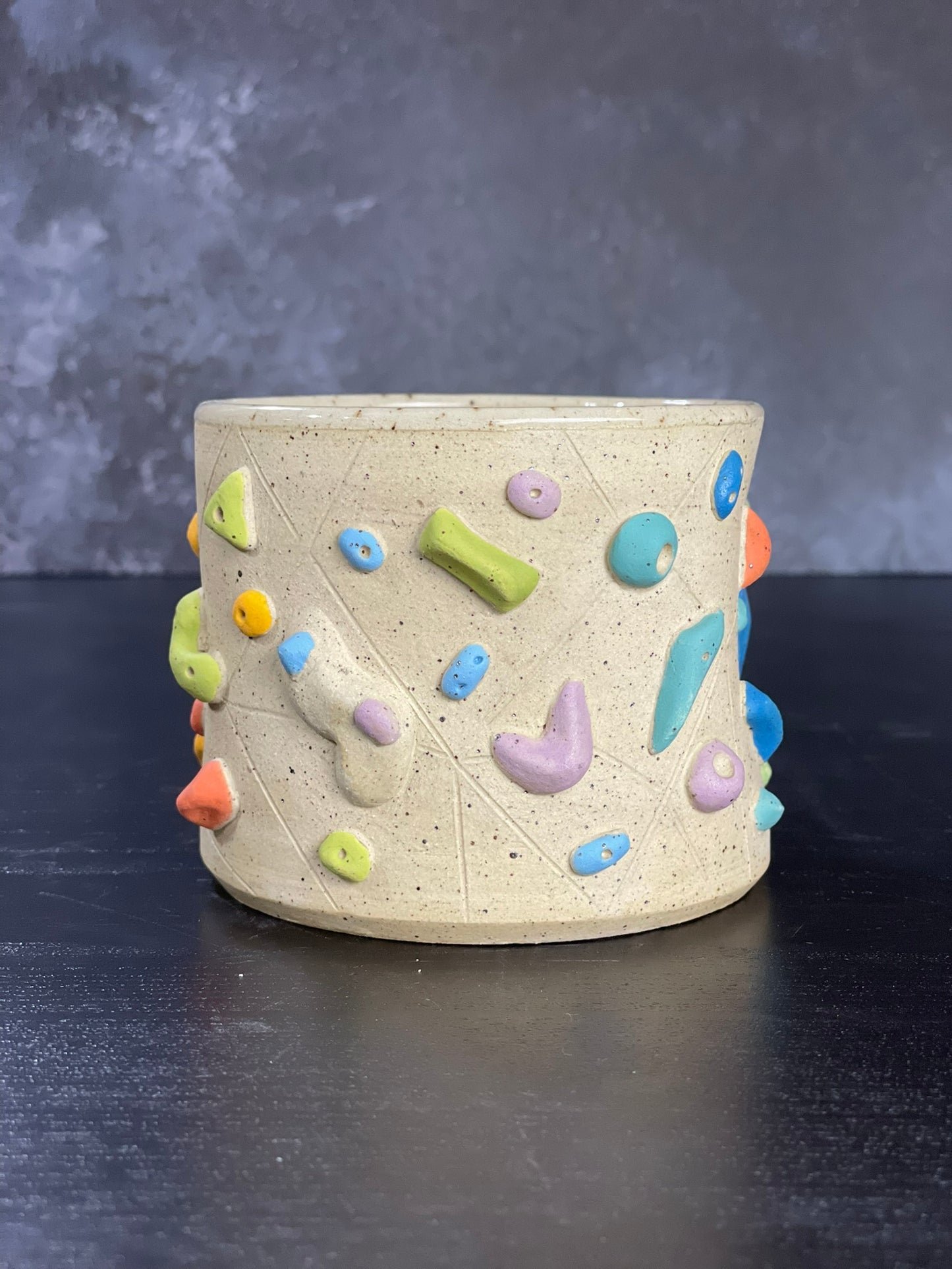 Buff Speckled Climbing Mug 12-14oz - Handsculpted