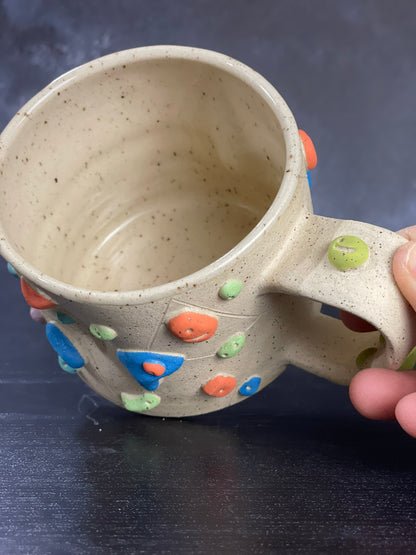 Buff Speckled Climbing Mug 12-14oz - Handsculpted