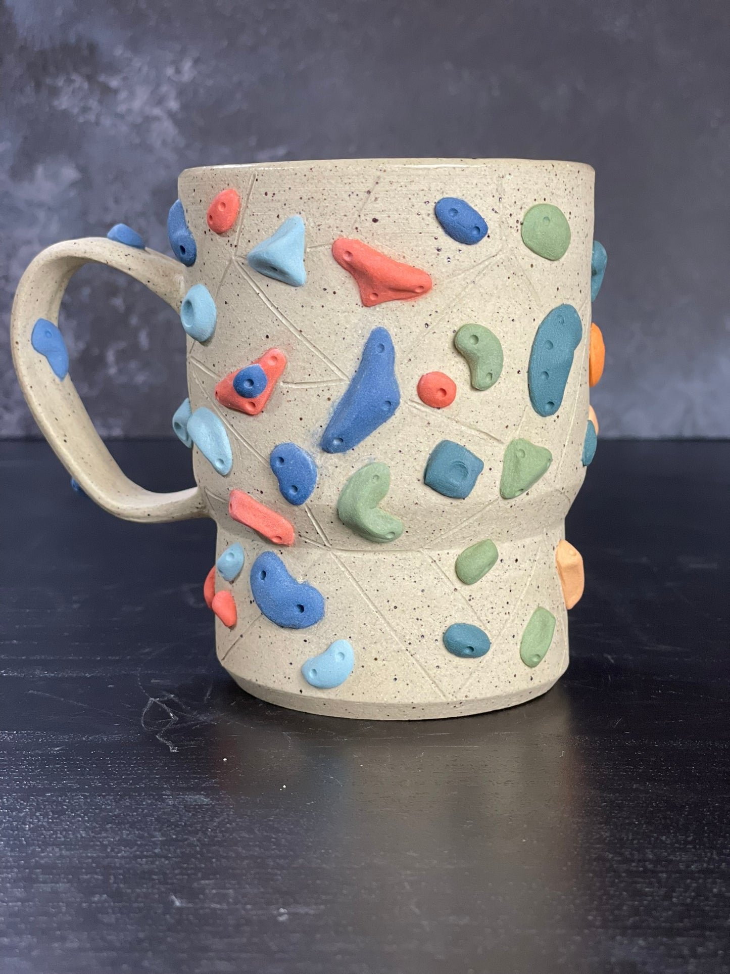 Buff Speckled Climbing Mug 12-14oz - Handsculpted