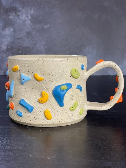 Buff Speckled Climbing Mug 12-14oz - Handsculpted