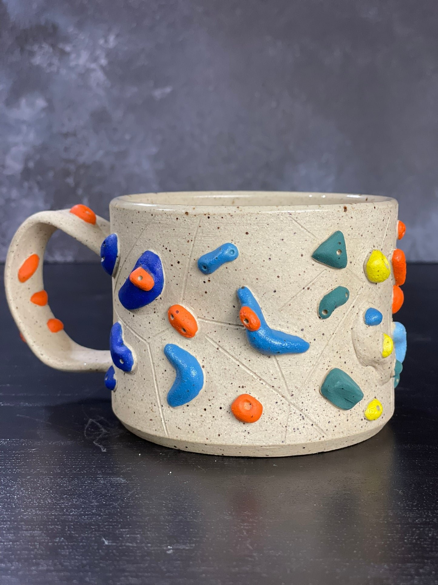 Buff Speckled Climbing Mug 12-14oz - Handsculpted