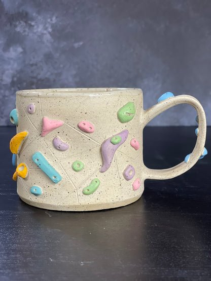 Buff Speckled Climbing Mug 12-14oz - Handsculpted