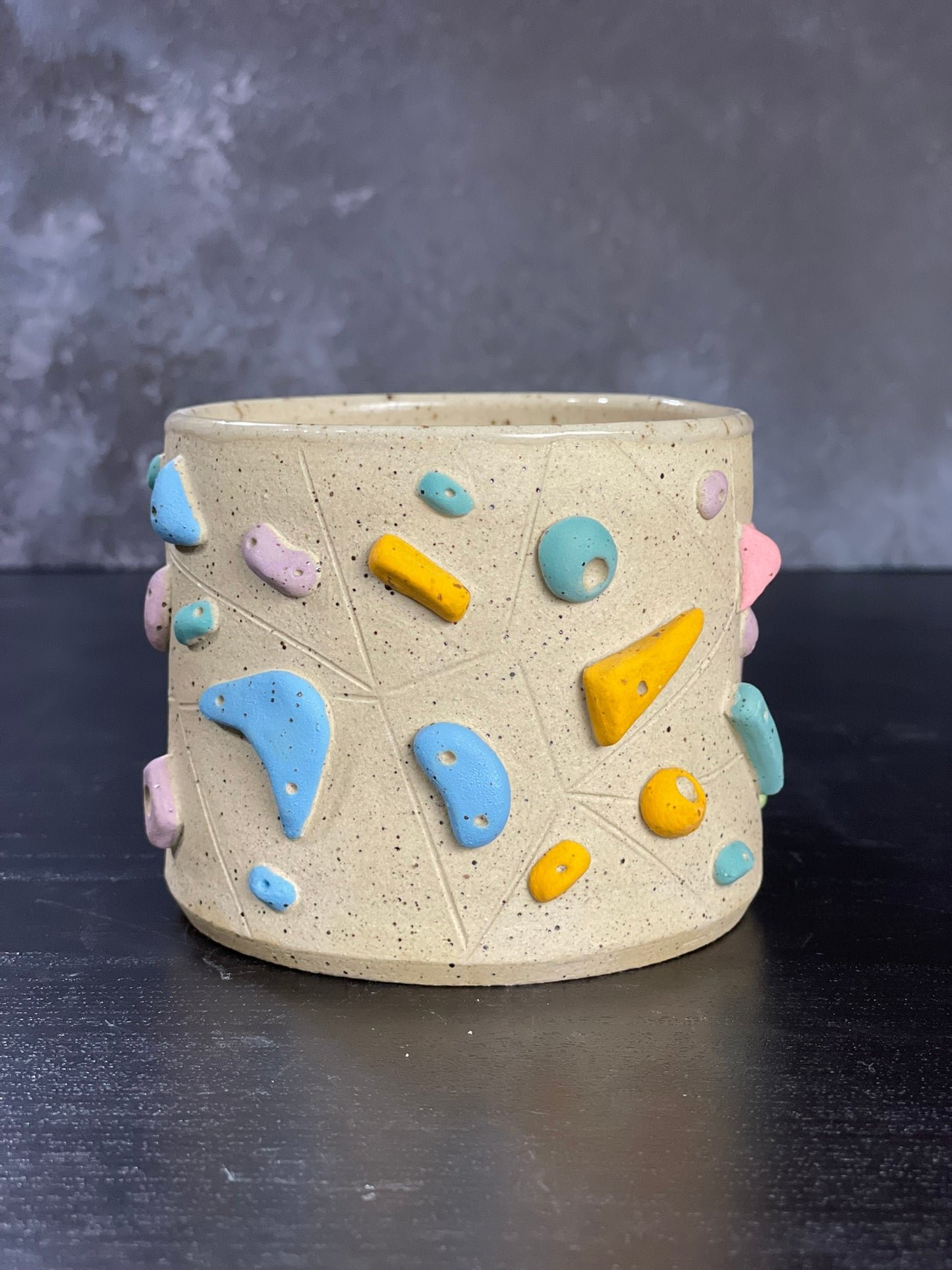 Buff Speckled Climbing Mug 12-14oz - Handsculpted