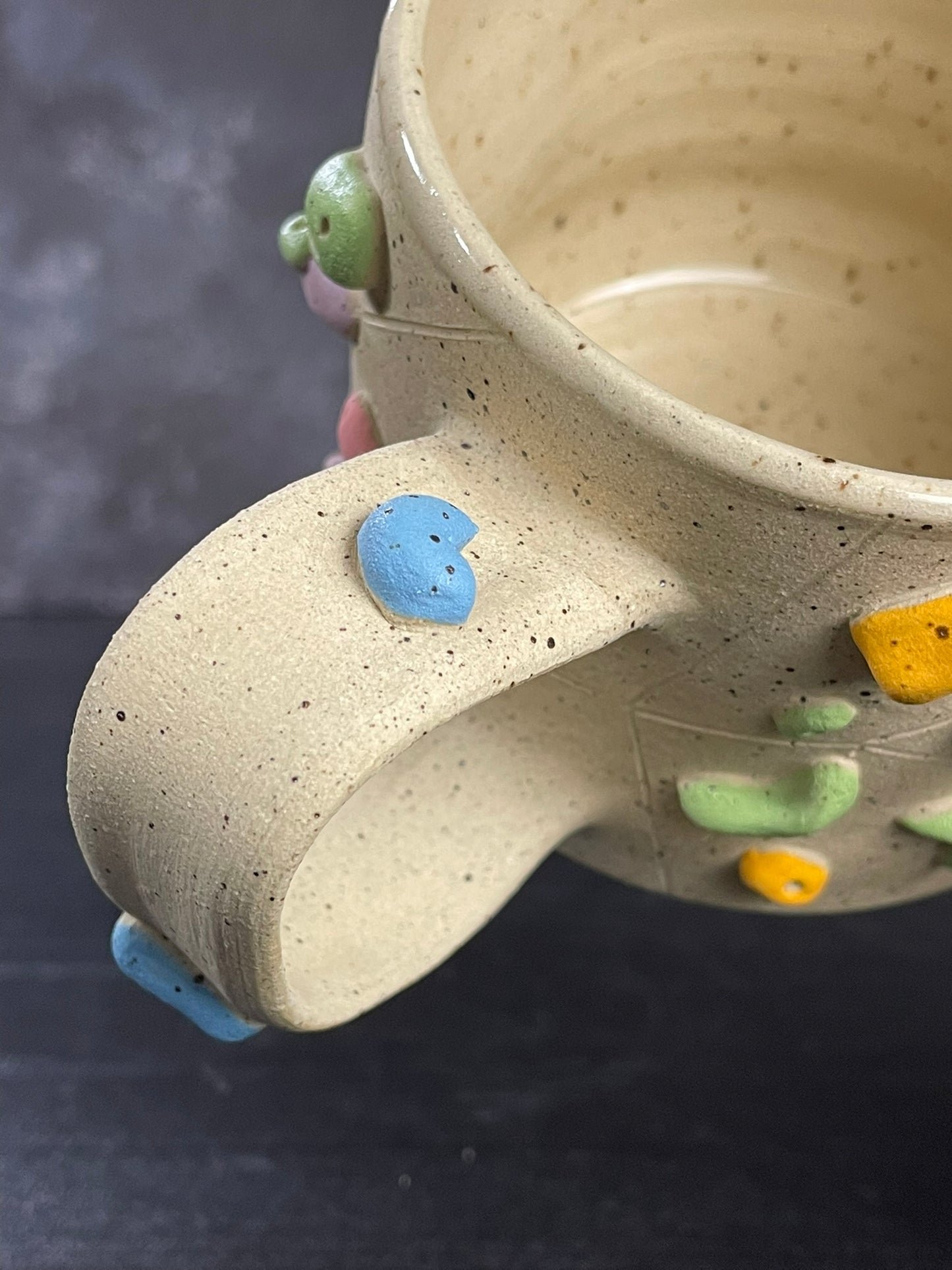 Buff Speckled Climbing Mug 12-14oz - Handsculpted