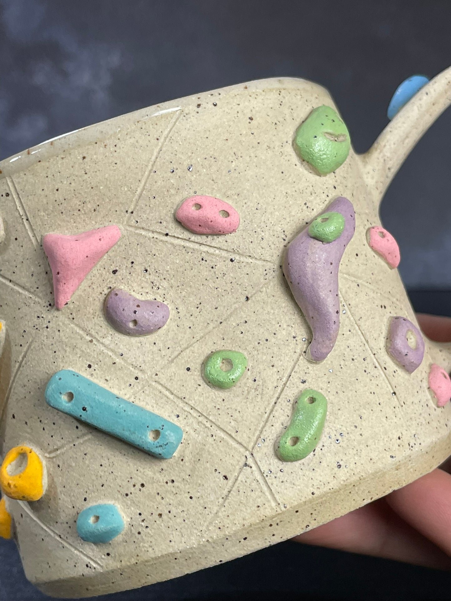 Buff Speckled Climbing Mug 12-14oz - Handsculpted