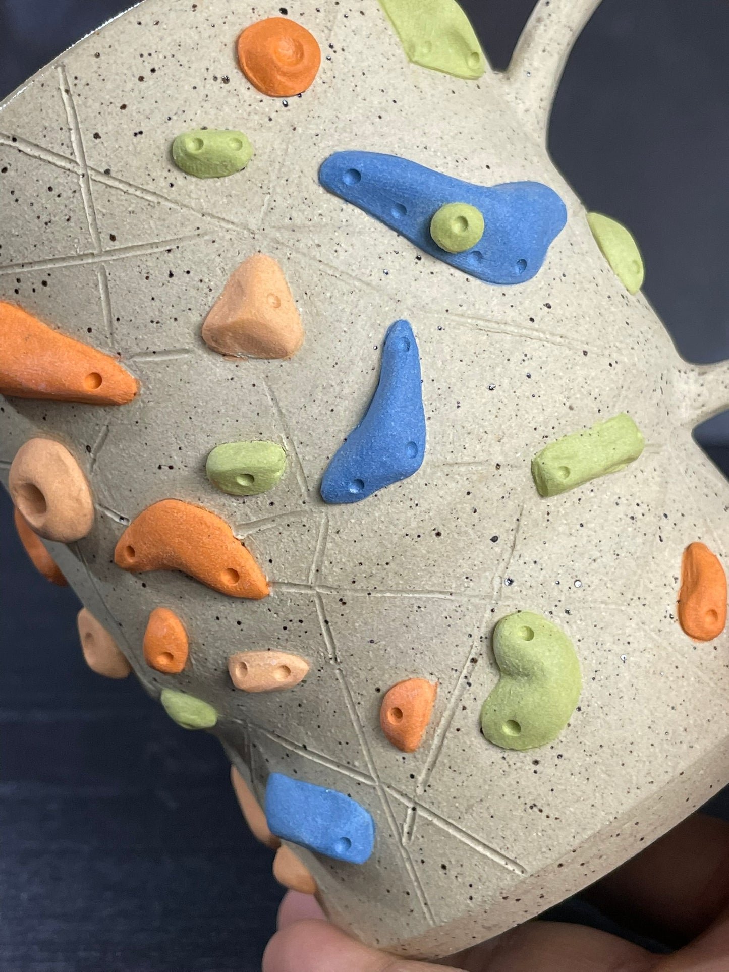 Buff Speckled Climbing Mug 12-14oz - Handsculpted