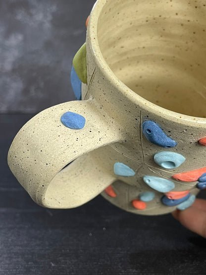 Buff Speckled Climbing Mug 12-14oz - Handsculpted
