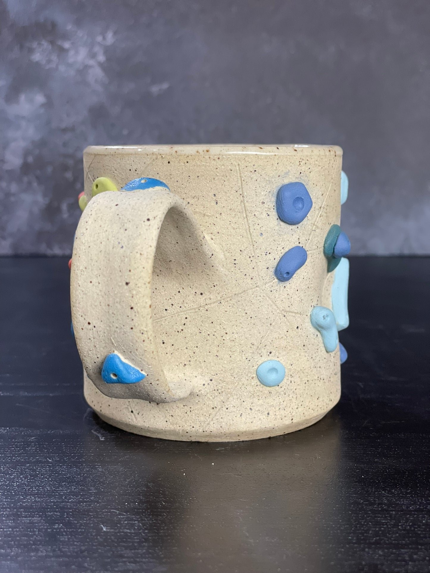 Buff Speckled Climbing Mug 12-14oz - Handsculpted