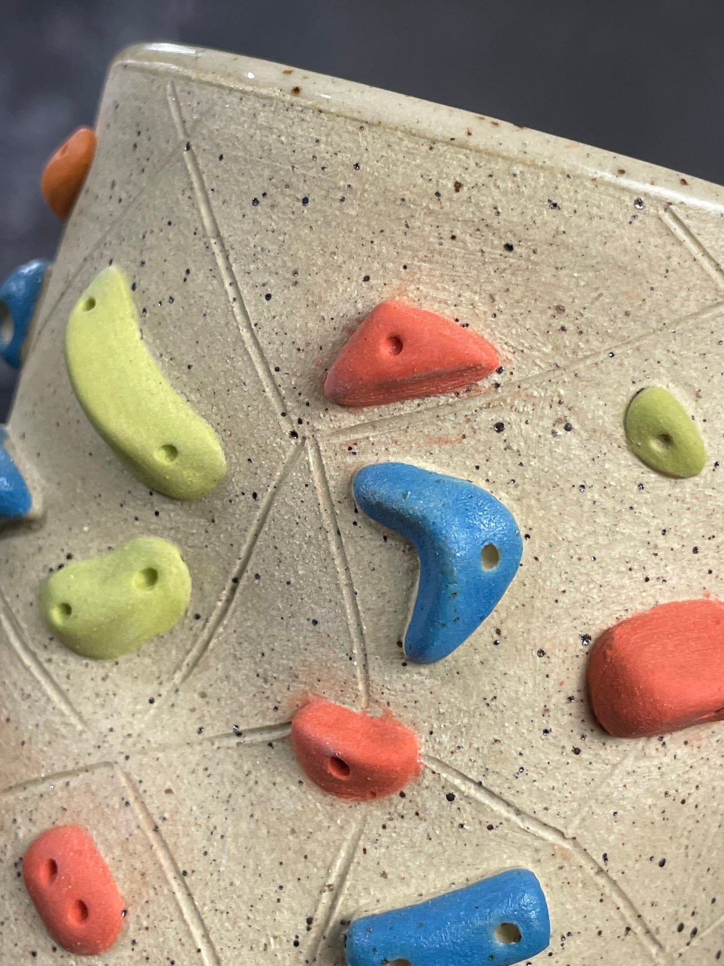 Buff Speckled Climbing Mug 12-14oz - Handsculpted