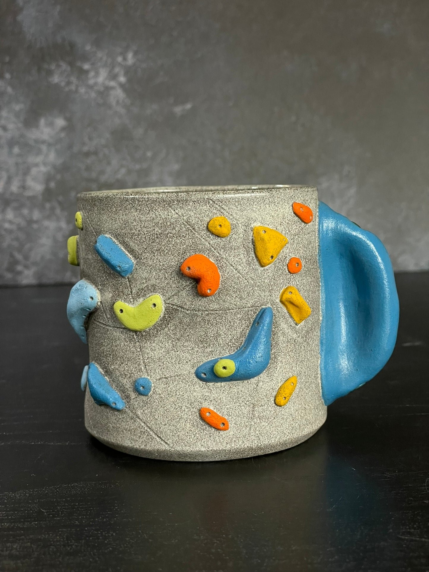 Granite Climbing Cup with Hold Handle 11-15oz - Handsculpted