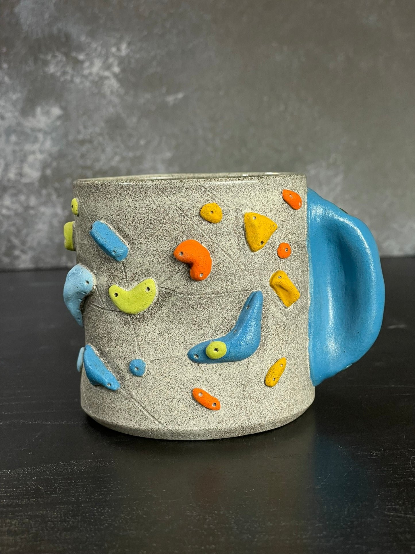 Granite Climbing Cup with Hold Handle 11-15oz - Handsculpted