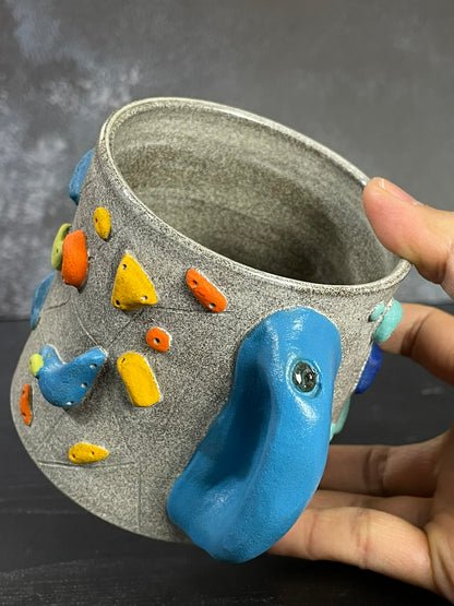 Granite Climbing Cup with Hold Handle 11-15oz - Handsculpted