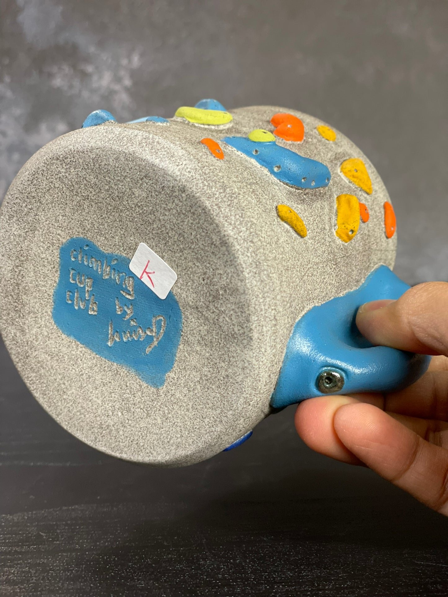 Granite Climbing Cup with Hold Handle 11-15oz - Handsculpted