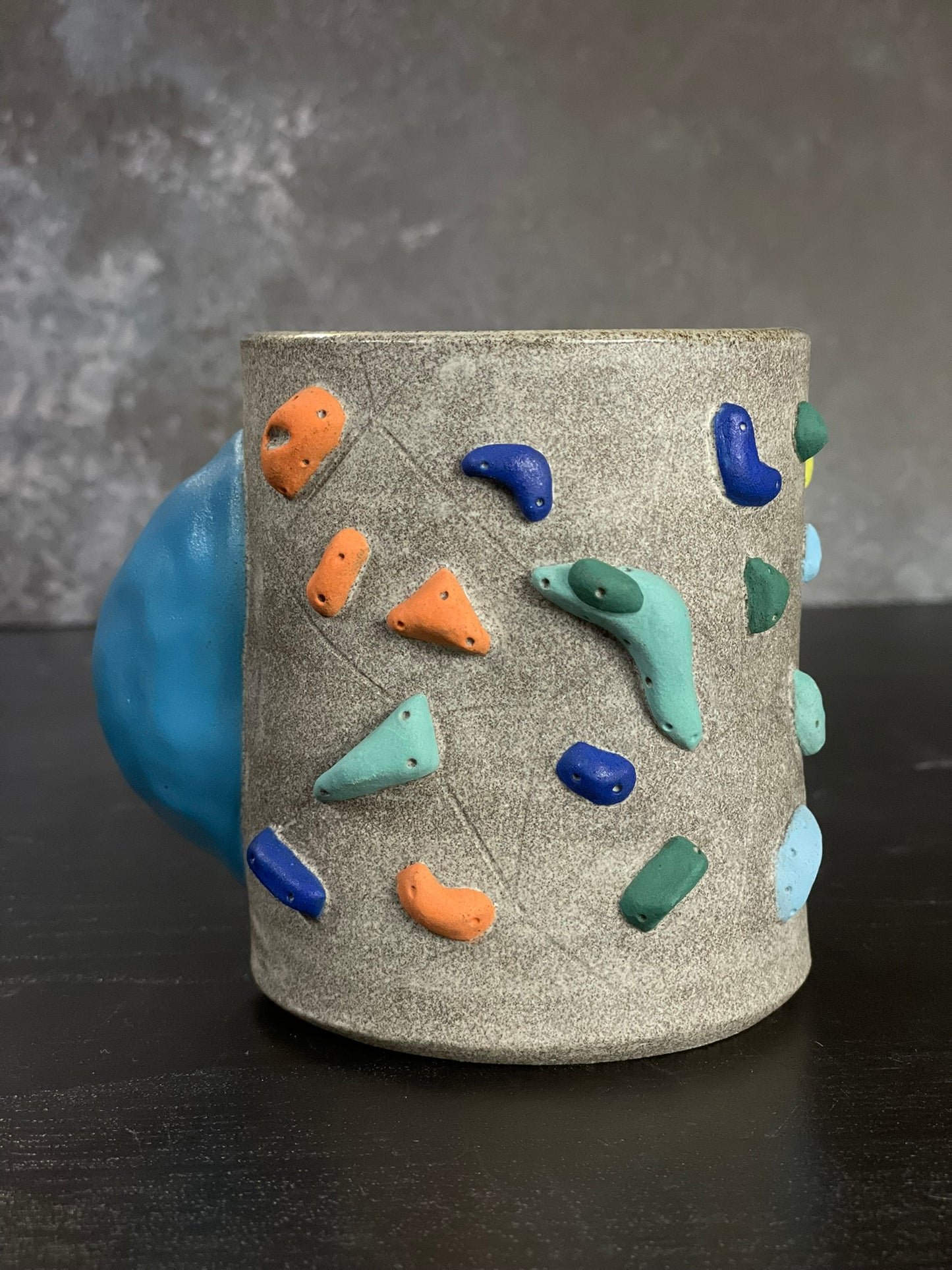 Granite Climbing Cup with Hold Handle 11-15oz - Handsculpted