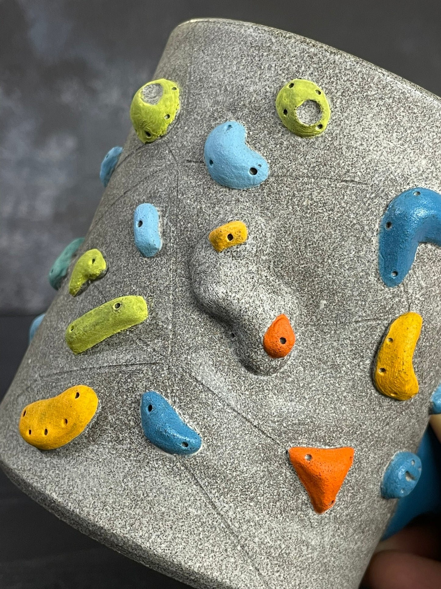 Granite Climbing Cup with Hold Handle 11-15oz - Handsculpted