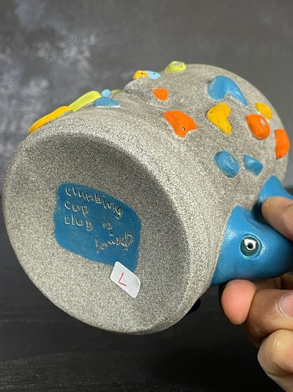 Granite Climbing Cup with Hold Handle 11-15oz - Handsculpted