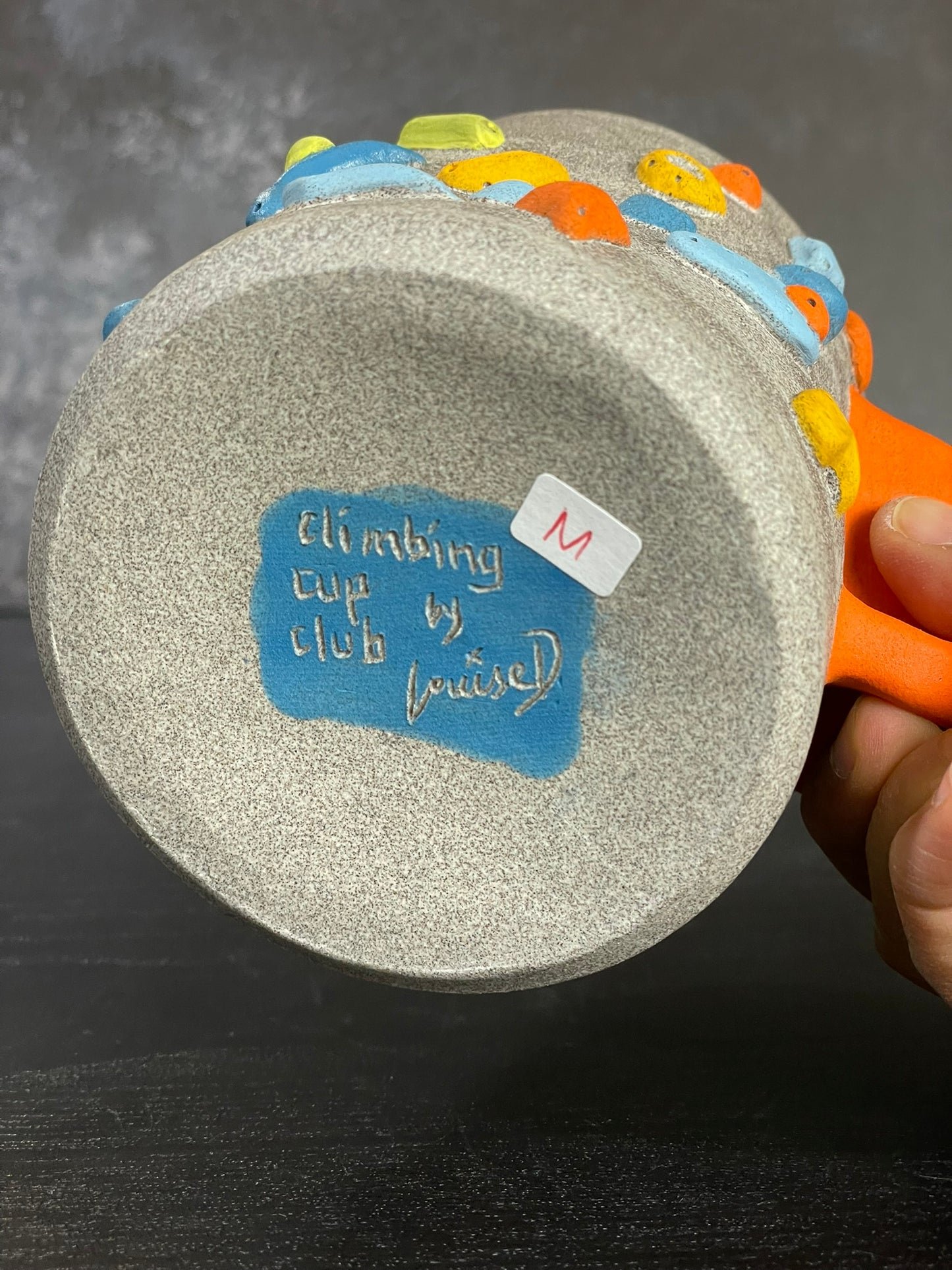 Granite Climbing Cup with Hold Handle 11-15oz - Handsculpted