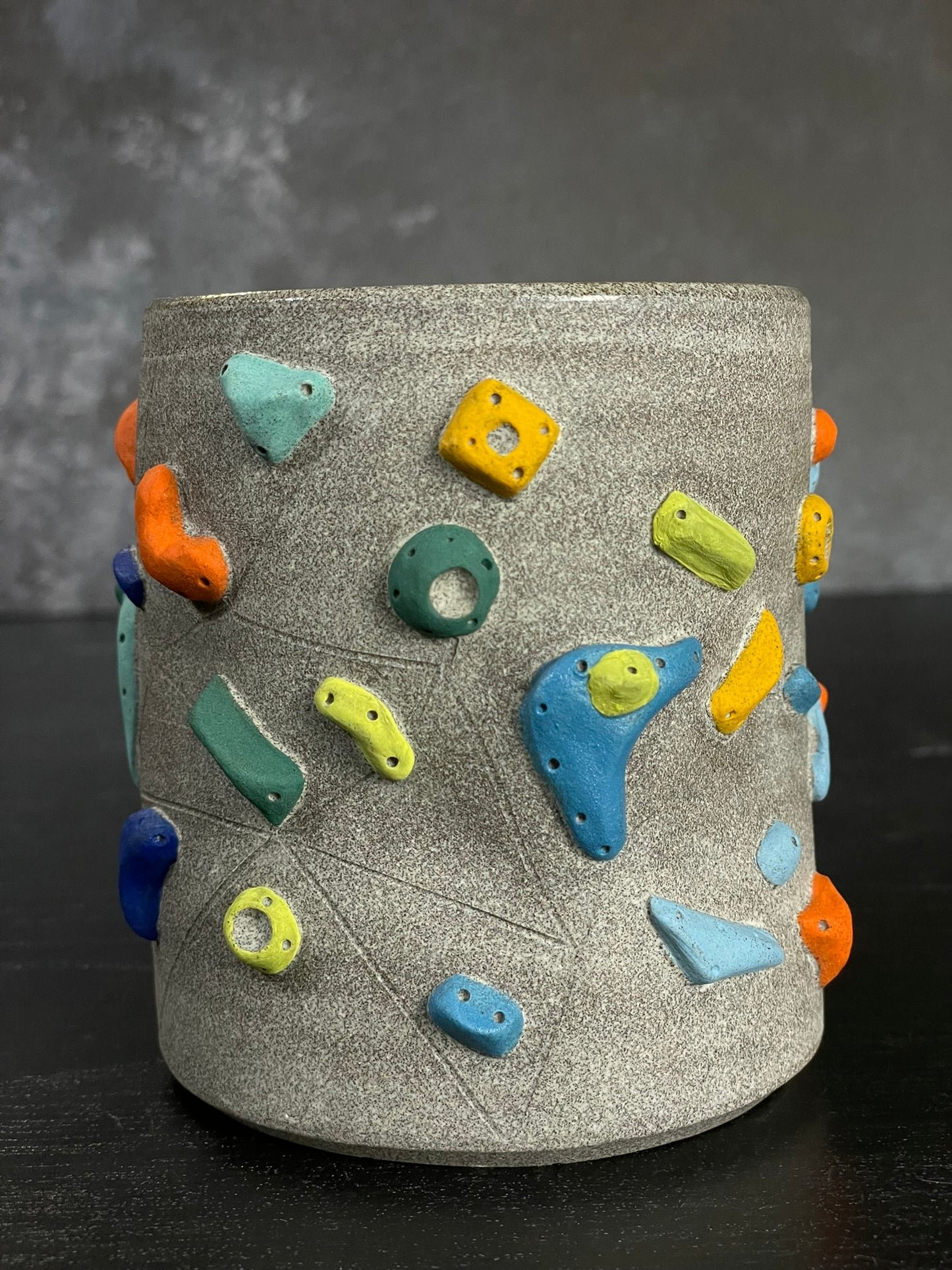 Granite Climbing Cup with Hold Handle 11-15oz - Handsculpted