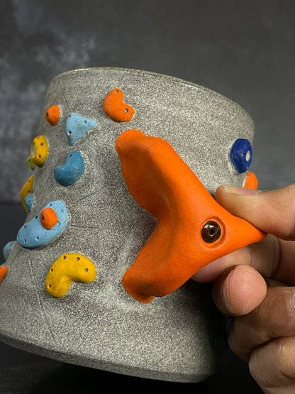 Granite Climbing Cup with Hold Handle 11-15oz - Handsculpted