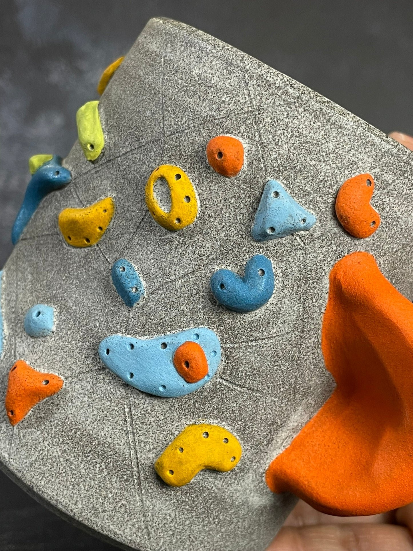 Granite Climbing Cup with Hold Handle 11-15oz - Handsculpted