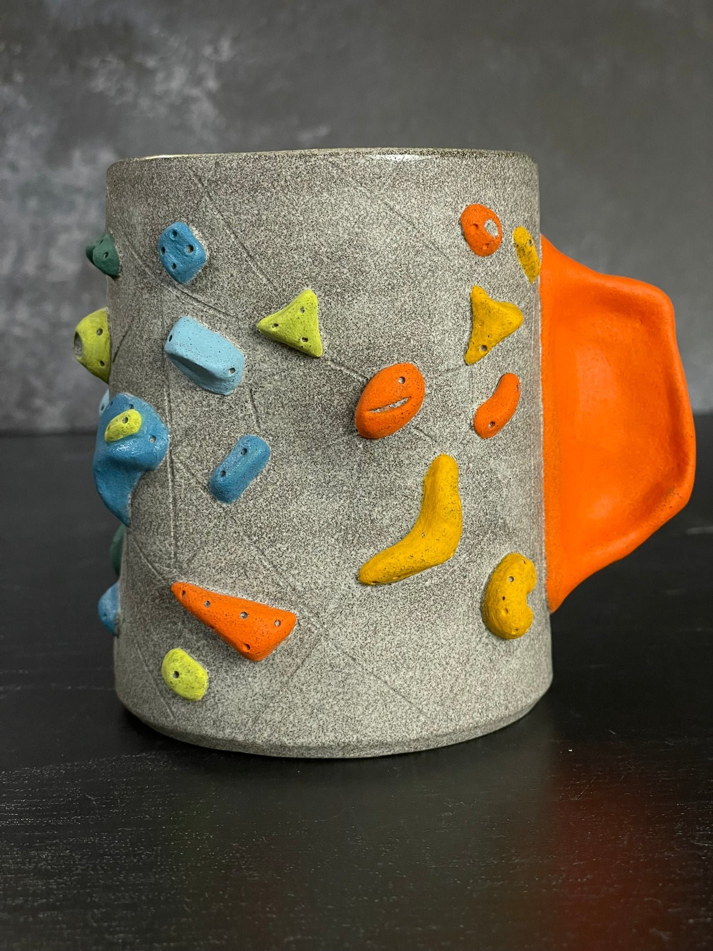 Granite Climbing Cup with Hold Handle 11-15oz - Handsculpted