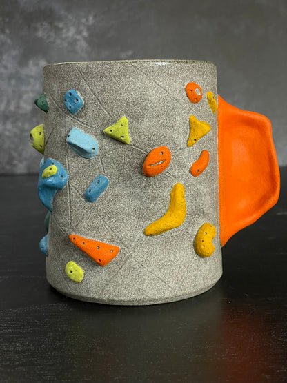 Granite Climbing Cup with Hold Handle 11-15oz - Handsculpted