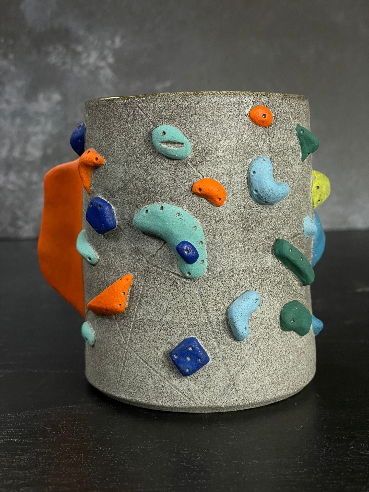 Granite Climbing Cup with Hold Handle 11-15oz - Handsculpted