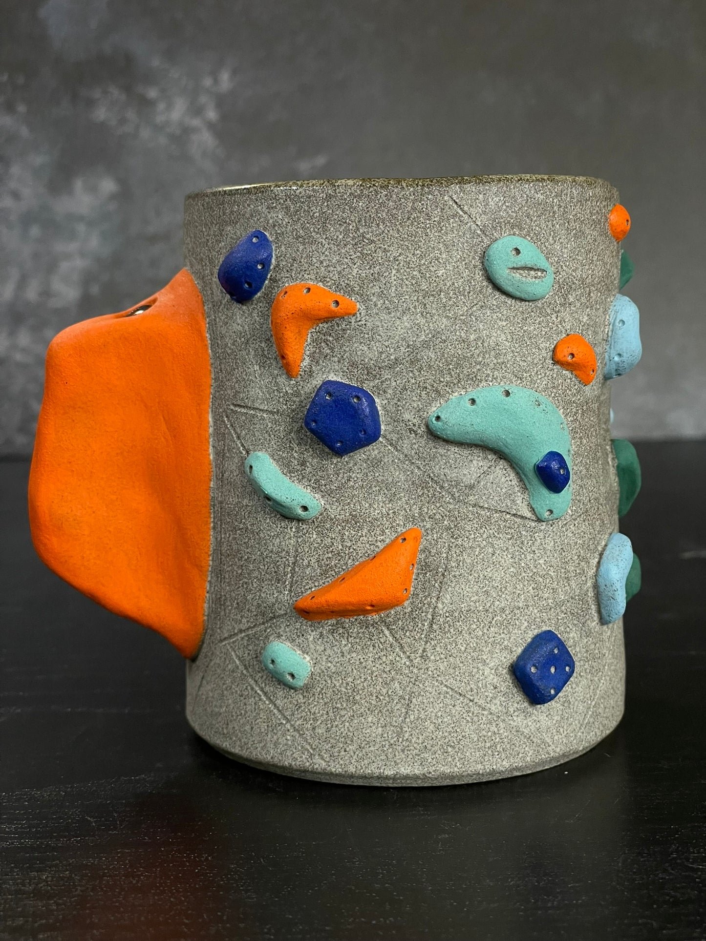Granite Climbing Cup with Hold Handle 11-15oz - Handsculpted
