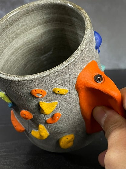 Granite Climbing Cup with Hold Handle 11-15oz - Handsculpted