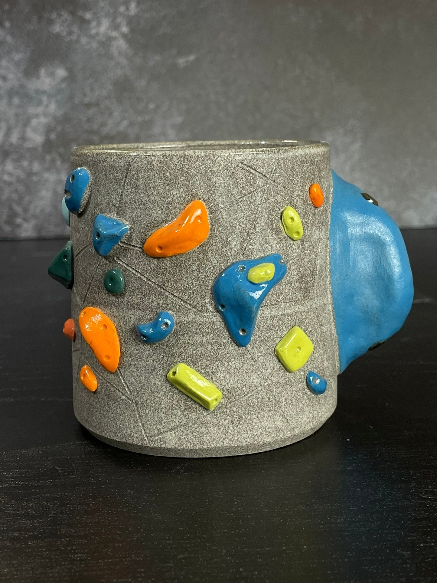 Granite Climbing Cup with Hold Handle 11-15oz - Handsculpted